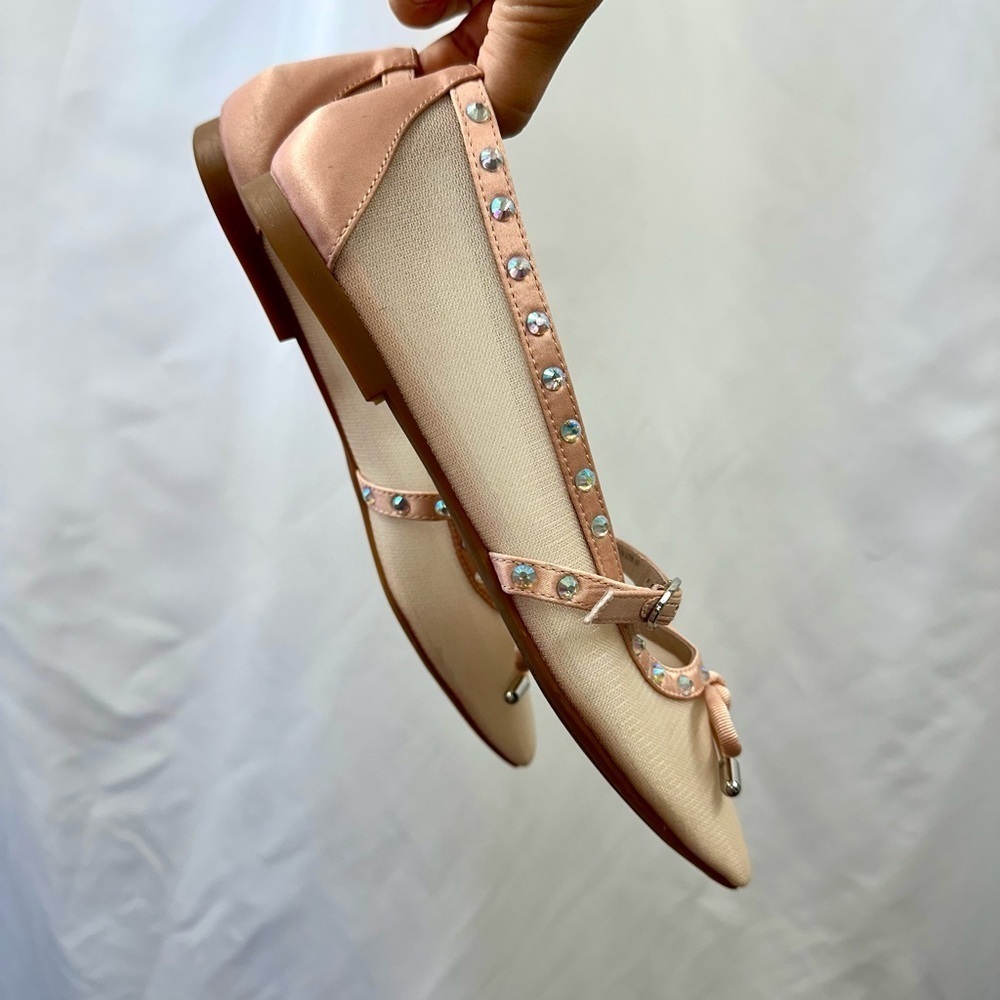 NWOT Gianni Bini pink mesh mary jane flats size 8 - Picture 3 of 8
